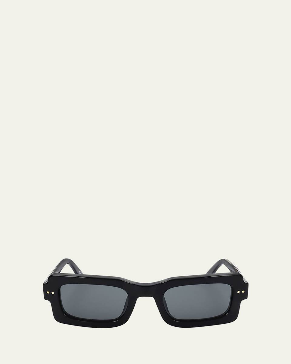 Logo Acetate Rectangle Sunglasses